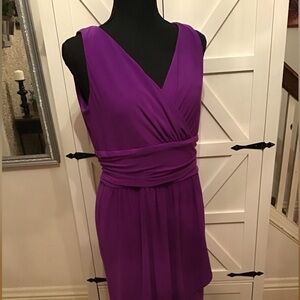 Chaps Purple Asymmetrical Sundress V-neck Cocktail